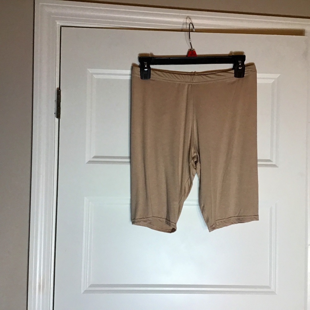 Beige Biker Shorts